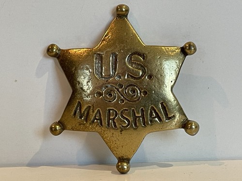 Vintage brass marshal badge - brass,
