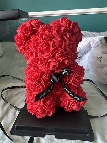 Red rose bear 25cm gift - rose,