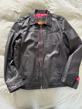 Superdry Black Leather Jacket size XXL