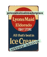 1950s Lyons Maid Ice Cream malt shop wall decor tin sign