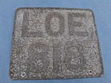Pressed Aluminium Number Plate , LOE 818 .