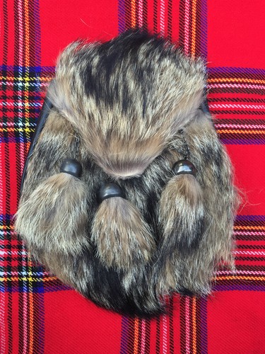 Mens scottish kilt sporran fox - scottish,