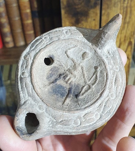 Terracotta oil lamp roman - terracotta,