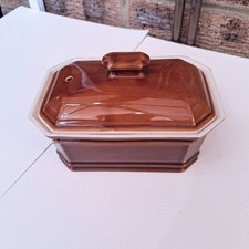 Earthenwere Terrine, Vintage 1970 Brown Pate Terrine French With Lid