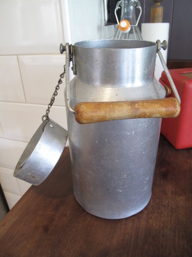 Vintage french aluminium milk - french,