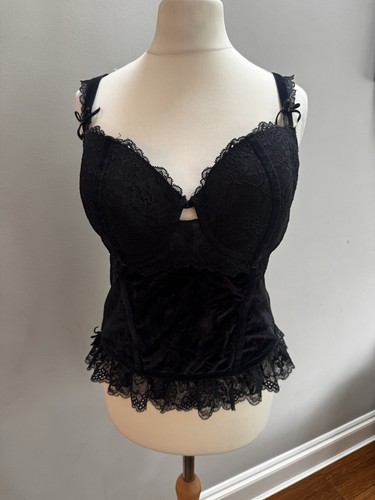 Vintage black velvet lace - velvet,