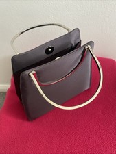 Designer  Farfalla Italian Collection small Evening Bag Charcoal Grey satin