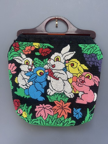 Vintage retro beaded bag - retro,
