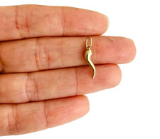 14K Solid Gold 3D Italian Horn