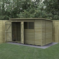 Forest 4LIFE 10x6 Shed Pent 2 Windows Double Door Wood Garden Shed Free Delivery