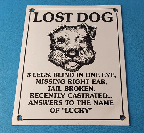 Vintage lost dog porcelain - lost,
