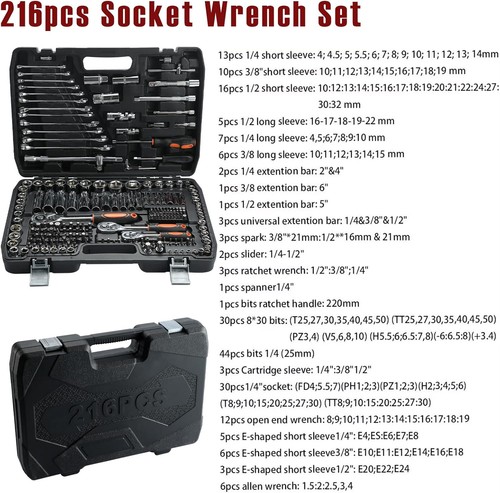 216pcs socket set - socket,