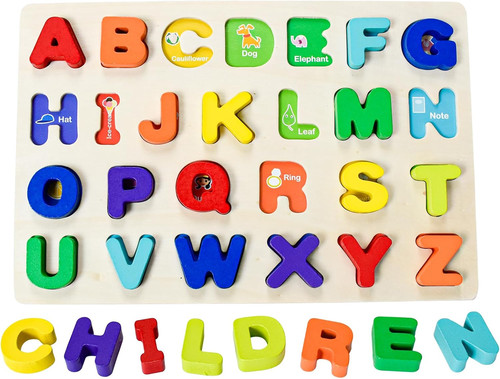 Capital letters wooden abc - wooden,