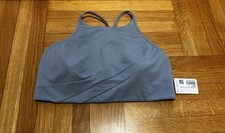 Lululemon NEW with tags, Light Blue, Flow Y Wrap-High Neck Bra, Size 10