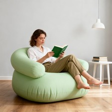 1pc Blow Up PVC Flocked Inflatable Lounge Chair with U Shaped Backrest Portable