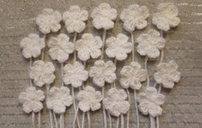 20× White Hand Crochet Flower