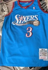 Philadelphia 76ers Allen Iverson #3 NBA Swingman Blue Basketball Jersey size L