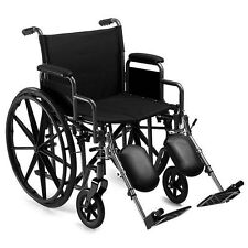 Extra Strong Wide Seat Bariatric Folding Wheelchair Self Propelled Leg-rests UK