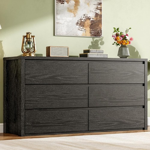 Wide drawer dresser - dresser, black