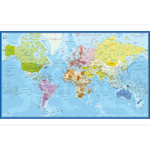 Political world map canvas - political,