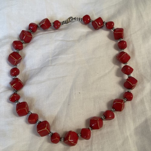 Vintage ceramic necklace deep - necklace,