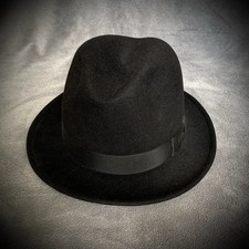 Bates London - Black - Weekender - Fur Felt - Fedora Hat - Size Medium 7 / 57 cm