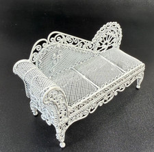 Vintage White Wicker Chaise