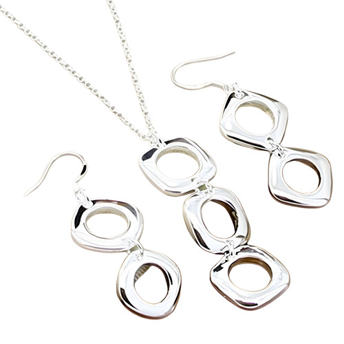 Silver plated geometric - silver,