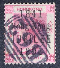 HONG KONG SG51 QV 1891 2c Carmine, Jubilee Opt., Fine Used, Cat £140