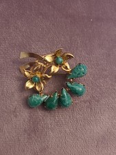 Vintage Gold Tone Green
