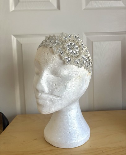 Silver sequin headband 1920s - sequin,