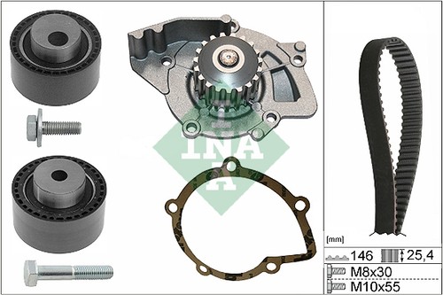 Timing belt set coolant pump - set,