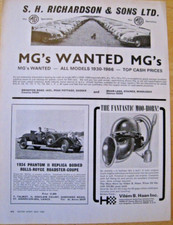 1934 PHANTOM II REPLICA BODIED ROLLS ROYCE ROADSTER COUP POSTER ADVERT A4 FILE S