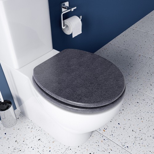 Croydex toilet seat grey oval - grey,
