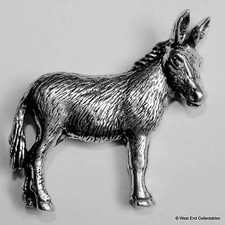 Donkey Pewter Pin Brooch - British Hand Crafted - Beast Of Burden Ass Foal Mule