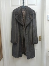 Ladies Long Faux Fur Coat Size