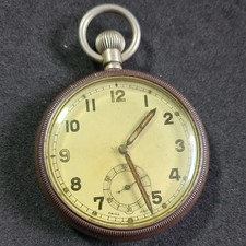Vintage metal gents Military Pocket Watch Working ref4256