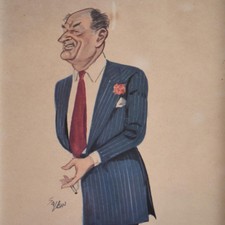 1956 Jack Dunfee Bentley Boys Caricature by Sallon Vintage Racing 11 x 7.75 in