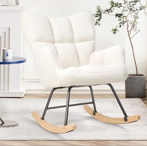 Rocking chair lambswool with - chair,lambswool,