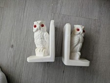 Vintage Retro Owl Bookends Red