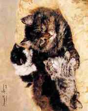 A4 Photo Ronner Knip Henriette 1821 1909 Beautiful kittens Print Poster
