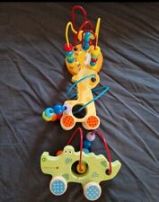 Montessori bigjigs Wooden Push Along bead maze bundle 3