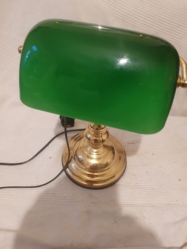 Bankers table lamp - green, shade