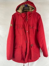 Superdry RED Parka Hooded Coat Size Large (H25)