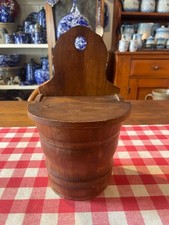 Antique wooden saltbox - wooden,