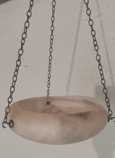 Vintage / Antique Carved Alabaster Plafonnier Ceiling Light Shade / Fly Catcher