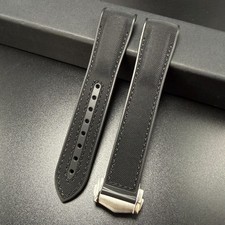 Omega Planet Ocean 600 Aftermarket Black Diver Watch Strap with Deployment Clasp