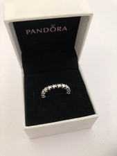 Pandora Sterling Silver Forever Love Heart Stacker Stacking Ring 58 P1/2 Q1/2