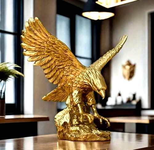 Golden eagle resin ornaments - golden,