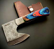 Handmade Axe  | Damascus Steel | Leather Sheath | Custom Engraving available